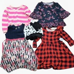 Charming Plaid and Floral Kids Dress Set